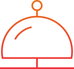 Concierge bell icon with orange-red gradient